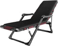 Balcony Office Relaxing Chair Reclining Sun Lounger Chair with Cushions Padded and Footrest for Garden Outdoor Camping Pool Beach Design | Black Folding Sunlounger Recliners Deck C Happy