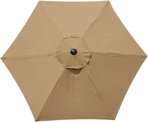 6.5ft 9ft 10ft Patio Umbrella Top Canopy Replacement Cloth,6 Ribs 8 Ribs Outdoor Market Table Pool Garden Umbrella Canopy Covers(Coffee color,2.7m 9ft(6-ribs))