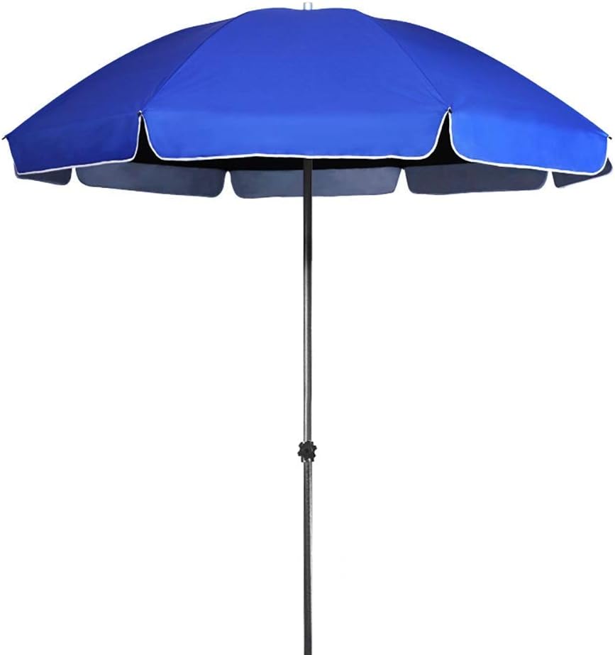Parasol Umbrella Blue Black Market Table Umbrella, 7.9ft Outdoor Table Umbrella for Gazebo Pool, with Double Sun Protection Coating & 8 Ribs