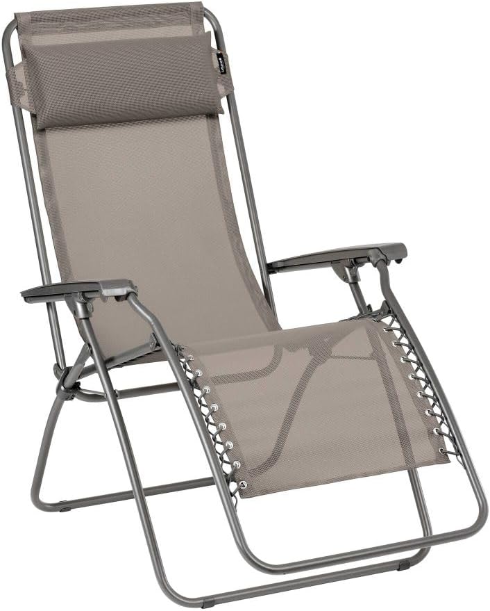 Lafuma Mobilier Relax Rt2, Chataigne, Steel/Texplast,Polypropylene/ Polyester, For Détente, Uv Resistant, 114x68x87 cm
