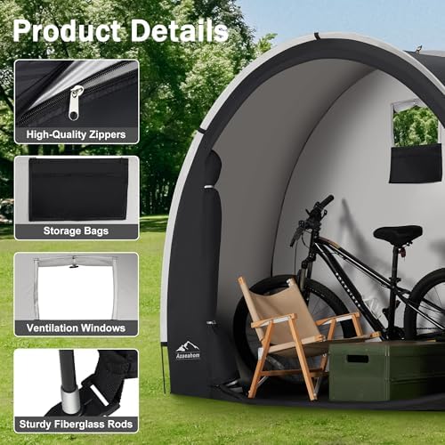 Bike Storage Shed Tent, Waterproof Outdoor Storage Shed for Bicycle, Easy Setup, Portable Storage Tent for Motorcycle,Garden Tools,Lawn Mower