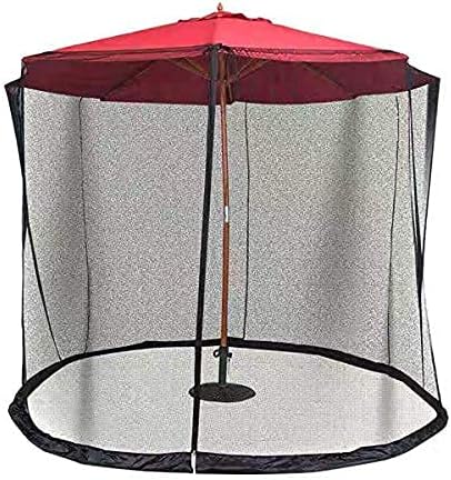Outdoor Garden Umbrella Your Parasol into a Gazebo Garden Mosquito Cover Net Patio Umbrella Screen with Zipper Doorols for Indoor and Outdoor, Camping (Color : Black, Size : 275 X