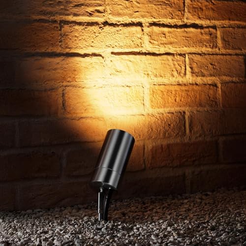 Auraglow Mains Powered Outside Stainless Steel Garden Outdoor LED GU10 Path Spike Light (Warm White)