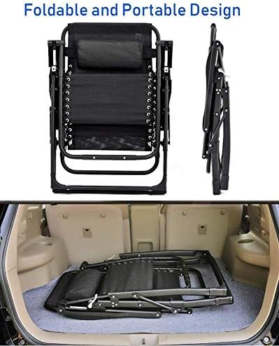 Lounge ChairOversize Zero Gravity Locking Patio Lounger Chair in Garden Outdoors Home Lounge Chair Folding Beach Deck Chair with Cushions Supports 200kg
