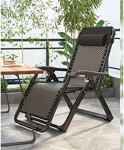 Zero Gravity Lounge Chair with Pillows & Massage Armrest – Adjustable Folding Recliner for Outdoor, Patio, Poolside, Beach – Durable Steel Frame (Brown)