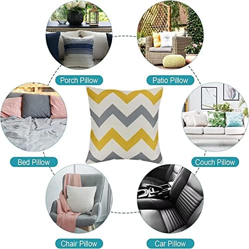 Pack of 4 Outdoor Cushion Waterproof Sunflower Cushion Covers 45x45cm Summer Garden Cushions Double sided Yellow Modern Throw Pillow Cover for Garden Patio Bench Sofa Outside Furniture 18x18inch-4975