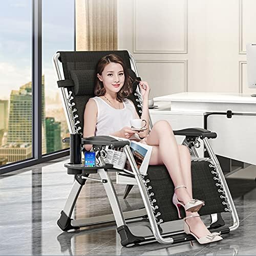 Adjustable Zero Gravity Lounge Chair with Wider Armrests & Cup Holder - Supports 200KG - Recliner for Outdoor/Indoor Relaxation (Black, Gray, Purple)