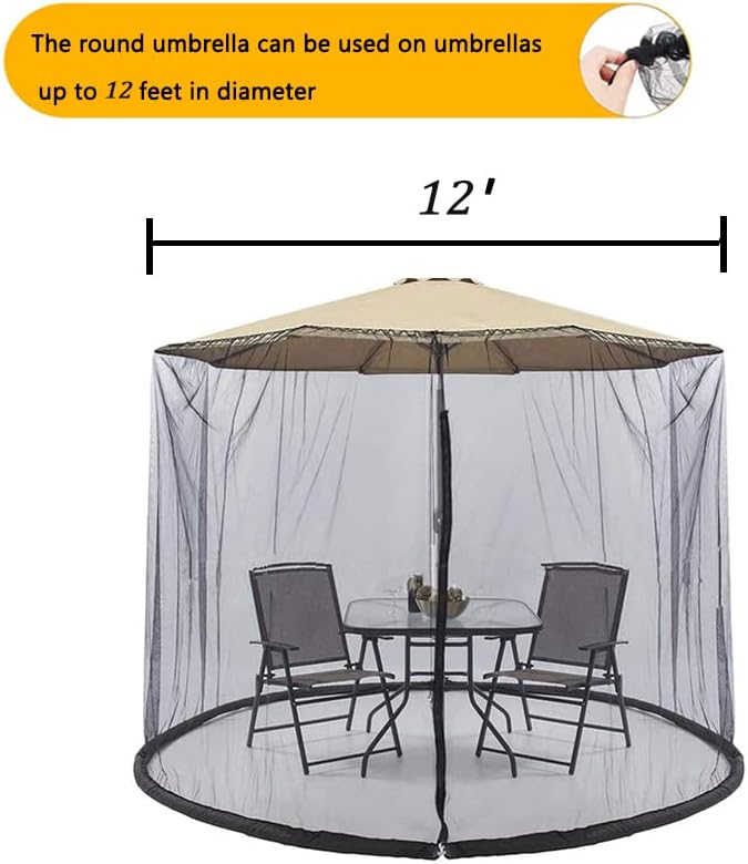 10' x 10' Patio Umbrellas Netting Mosquito Netting, Gazebo Canopy Patio Umbrella Square Clearance or Circularity OtdoorCanopy Umbrella Screen (Black)（Note: Mosquito Netting only）