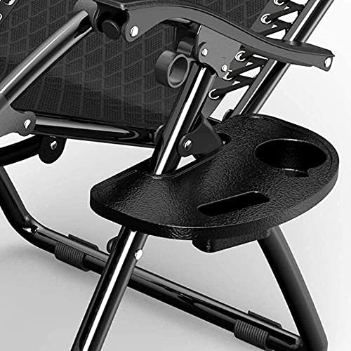 Recliner Lightweight Reclining Chair Zero Gravity Chair, Folding &Amp; Reclining Sun Lounger Chair with Head Pillow Deck Chairs Relaxer with Black Cotton Cushion Seat Max.150Kg