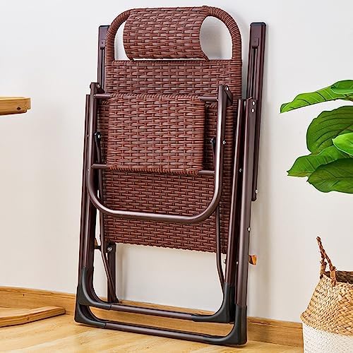 Adjustable Folding Zero Gravity Lounge Chair - Patio Wicker Rattan Recliner for Beach, Pool, Lawn, Camping, Outdoor & Indoor Use - Black Color, Perfect for Relaxation
