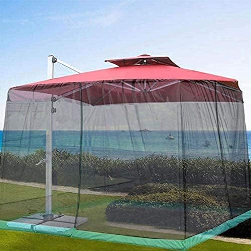 Outdoor Garden Umbrella Your Parasol into a Gazebo 4 Styles Outdoor Circular Patio Umbrella Mosquito Netting Mesh Screen with Zipper Patio Tables Picnic Net Cover (Color : D)
