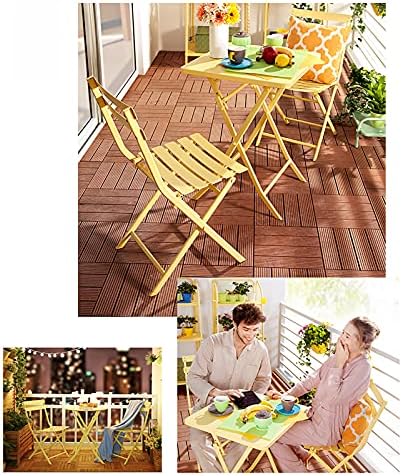 Outdoor Folding Patio Furniture Sets - 3 Piece Patio Set of Foldable Patio Table and Chairs - Metal Patio Bistro Set