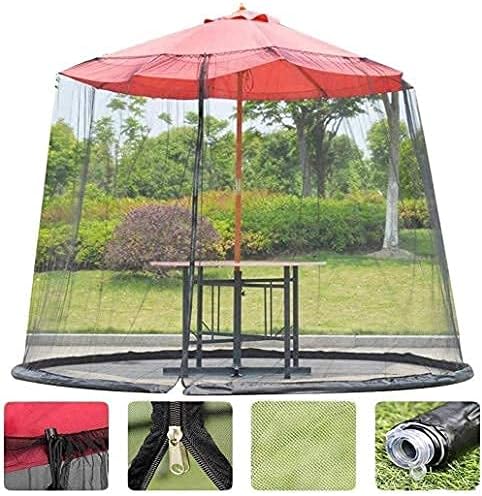 Outdoor Garden Umbrella Your Parasol into a Gazebo Garden Mosquito Cover Net Patio Umbrella Screen with Zipper Doorols for Indoor and Outdoor, Camping (Color : Black, Size : 275 X
