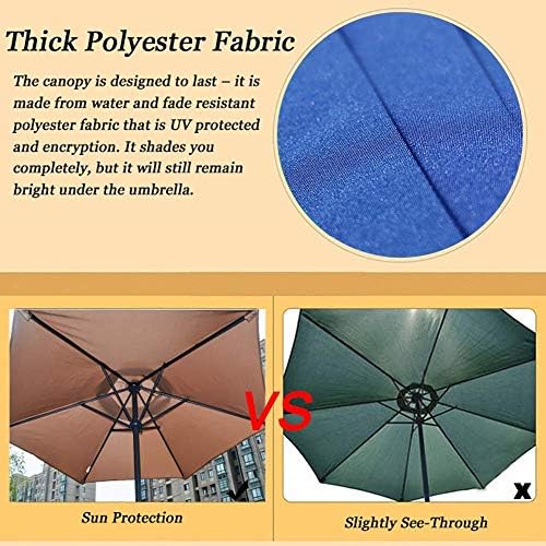 Parasol Umbrella Brown Windproof Patio Umbrella, Perfect Outdoor Table Umbrella with Crank Lift Handle, 6.6 Feet for Gazebo Dock, UV Protection (Color : Without Base)