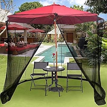 Outdoor Garden Umbrella Your Parasol into a Gazebo Table Set Screen House - Large Premium Netting,Suitable for gazebos for Parasol Gazebo (Size : 335cm*220cm)