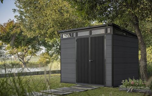 Keter 17210836 Cortina 9 x 7 Plastic Garden Shed in Wood Effect