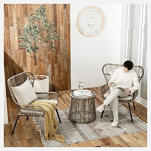3 Pieces Patio Furniture Sets - Indoor Outdoor All-Weather Wicker Bistro Set, Garden Furniture Sets, Patio Conversation Sets, Cushions Included
