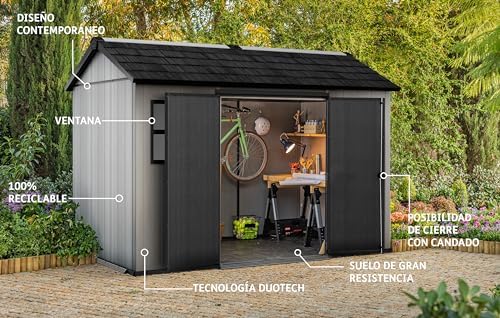 Keter Oakland 11ft x 7.5ft, Garden Shed, Graphite