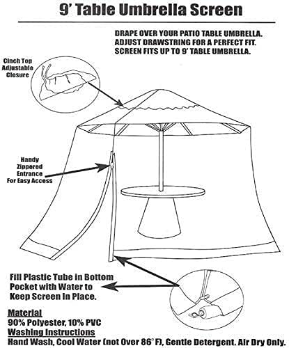 Outdoor Garden Umbrella Your Parasol into a Gazebo Umbrella Mosquito Net Canopy Patio Set Screen House Mesh Patio Umbrella Suitable for indoor and outdoor, camping