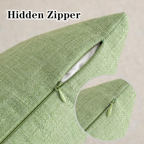 Kevin Textile Pack of 2 Outdoor Waterproof Pillow Covers Decorative Farmhouse Throw Pillow Covers Checkered Couch Pillow Covers Spring for Patio Tent Bed Sofa Living Room 12x20 Inch Sage Green