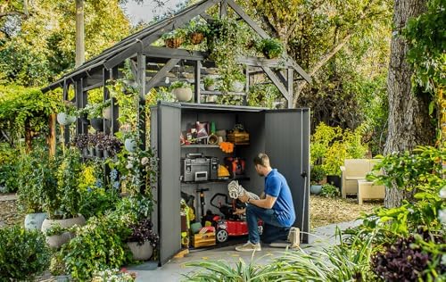 Keter Garden Shed Cortina Alto 1400L Grey Storage Compartment Universal Shed