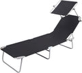 DOSSAE Outdoor Chaise Lounge,Patio Chaise Lounges,Patio Lounge Chairs,Lounger with Sun Shade and Mesh Back,with Adjustable Backrest,Garden Patio, Backyard, Poolside, Beach.