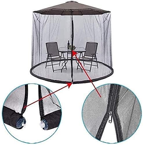 Outdoor Garden Umbrella Your Parasol into a Gazebo Patio Umbrella Cover Screen with Zipper Door, Garden Outdoor Patio Netting Canopy for Camping