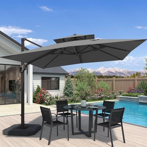 Replacement Canopy for Square Cantilever Umbrella - UV-Resistant Patio Pool Parasol Cover, Durable Offset Umbrella Top for Outdoor Yard Use