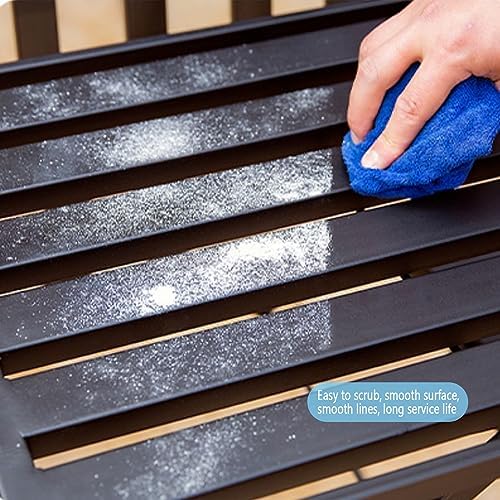 This Waterproof Metal Garden Bench with Cushions, 3-Seater Outdoor Furniture for Terrace, Balcony, Patio, Stylish Black Seating for Indoor/Outdoor Use