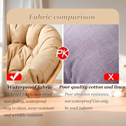 Waterproof Hanging Basket Chair Cushion Round Papasan Seat Pad Outdoor Indoor Rocking Chair Swing Cushions Polyester Soft Patio Hanging Chair Cushion Pad Furniture Recliner,green,150X110