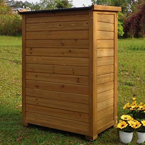 Garden Cabinets Multifunctional Outdoor Storage Cabinet Courtyard Mounted Tool Box Garage Shoe Rack Storage Shed (Color : Brown, Size : 694396cm)