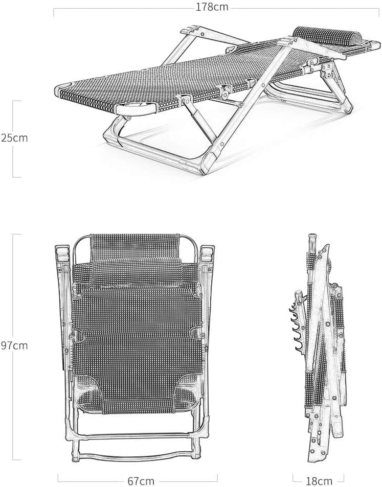Lounge Garden Lounger Sun Lounger Folding Deck Chair Reclining Lounger Chairs Garden Patio Beach Outdoor Recliner Portable Travel Recliner Chairs Beach Lounger Deck Chair(Pink,C)