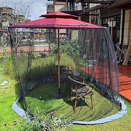Outdoor Garden Umbrella Your Parasol into a Gazebo 4 Styles Outdoor Circular Patio Umbrella Mosquito Netting Mesh Screen with Zipper Patio Tables Picnic Net Cover (Color : D)
