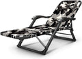 Portable Folding Sun Lounger Chair - Heavy Duty Metal Recliner for Outdoor Garden, Deck, Lawn & Patio - Comfortable Relaxing Bed with Beautiful Scenery View