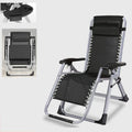 Black Folding Chaise Longue, Reclining Sun Lounger Chair Folding Lounger Chair Outdoor Breathable Recliner with Adjustable Backrest for Camping, Patio, Lawn