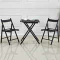 3-Piece Modern Patio Furniture Set with Slat Design - All-Weather Foldable Patio Table and Chairs with Metal Frame - Outdoor Bistro Set for Small Space, Deck, Lawn,Porch, Garden Balcony