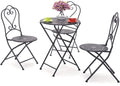 Garden Furniture Set Outdoor Metal Tavern Table And Chair Set, Wrought Iron Foldable Leisure Balcony Table And Chair, Garden Terrace Dining Table And Chair Set, Waterproof And Rust-proof Bal