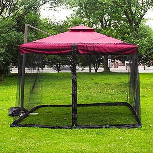 NMDCDH Outdoor Garden Umbrella Your Parasol into a Gazebo Mosquito Bug Net Parasol Outdoor Lawn Garden Camping Umbrella Sunshade Cover (Color : Black, Size : CenterPost 275x230cm)