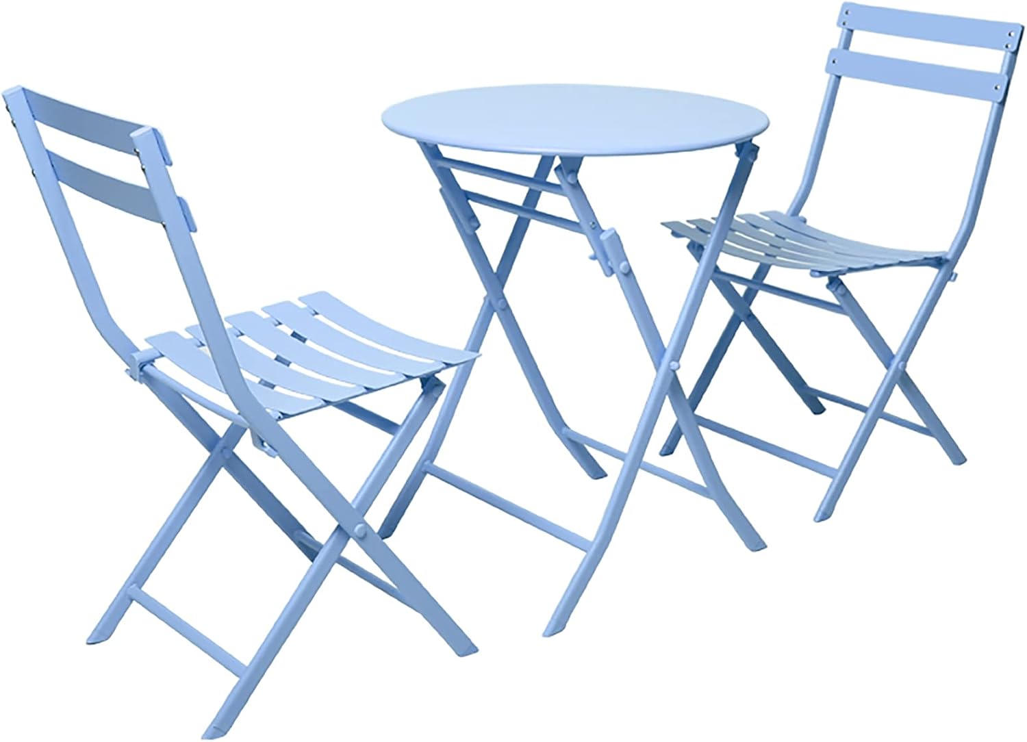 3 Piece Bistro Set - Foldable Patio Table and Chairs with Weather-Resistant - Outdoor Metal Patio Furniture Sets for Yard or Backyard