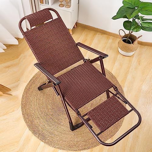 Adjustable Folding Zero Gravity Lounge Chair - Patio Wicker Rattan Recliner for Beach, Pool, Lawn, Camping, Outdoor & Indoor Use - Black Color, Perfect for Relaxation
