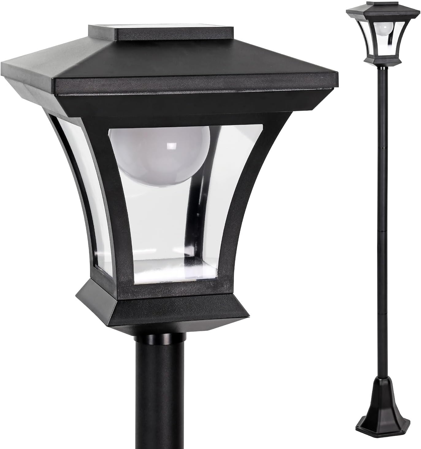 Taylor & Brown 1.5m Tall Solar Powered Lamp Post Light - LED Garden Lantern for Outdoor Lighting, Decorative Patio Lights for Pathway, Walkway, Driveway or Yard