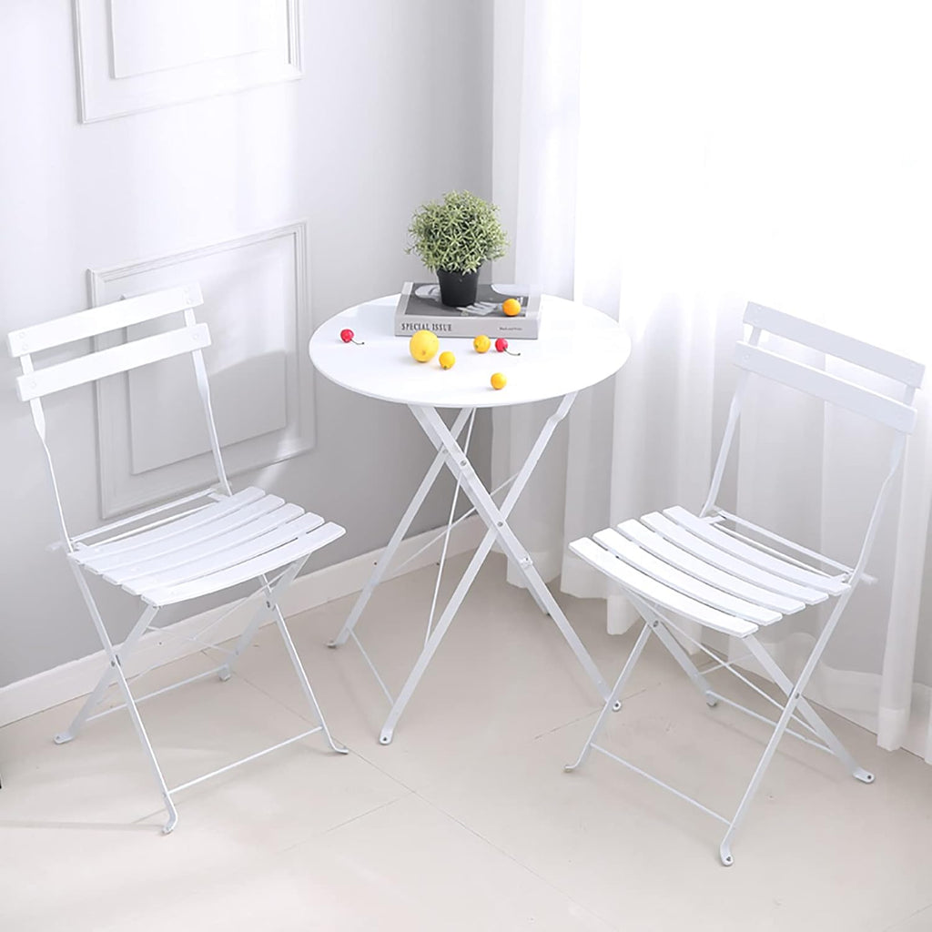 Patio Bistro Set - Outdoor Patio Furniture Sets - 3 Piece Foldable Patio Table and Chairs for Backyard Lawn Balcony