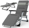 Oversized Extra Wide Recliner Lounge Chair with Padded Cotton Pad, Adjustable Sun Lounger for Garden, Beach, Lawn, Pool - Supports Up to 440lbs