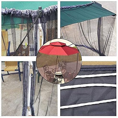 Outdoor Garden Umbrella Your Parasol into a Gazebo Outdoor Sunshade Mosquito Nets Waterproof Anti-insect Roman Umbrella Screen Double Door Design for Patio Courtyard (Color : Black
