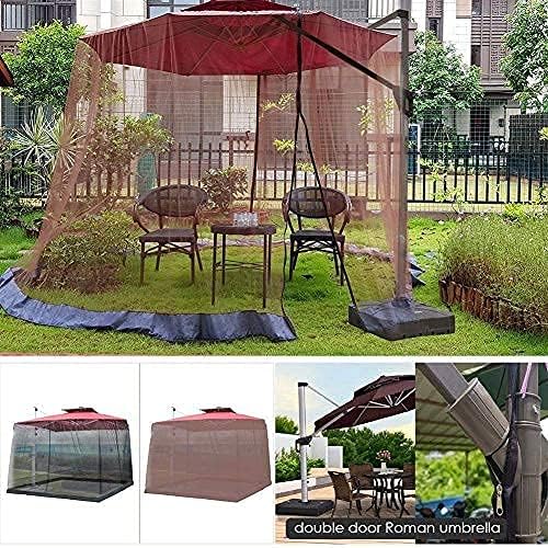 Outdoor Garden Umbrella Your Parasol into a Gazebo Outdoor Sunshade Mosquito Nets Waterproof Anti-insect Roman Umbrella Screen Double Door Design for Patio Courtyard (Color : Black