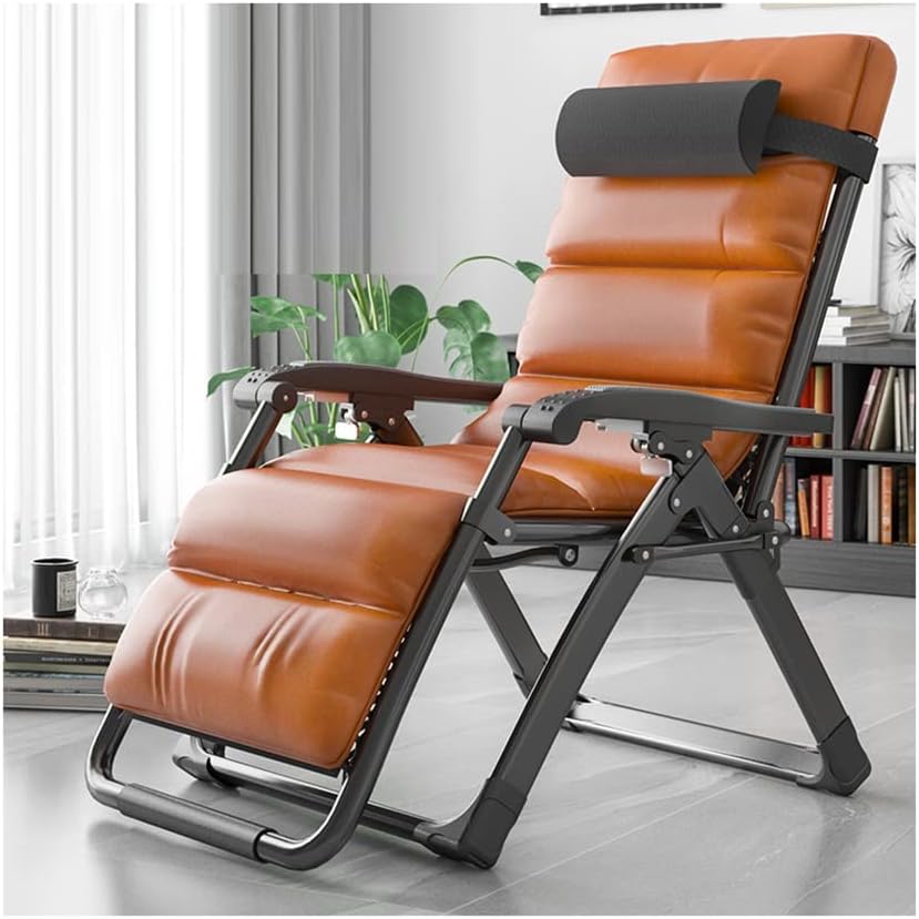 Zero Gravity Lounge Chair with Pillows & Massage Armrest – Adjustable Folding Recliner for Outdoor, Patio, Poolside, Beach – Durable Steel Frame (Brown)