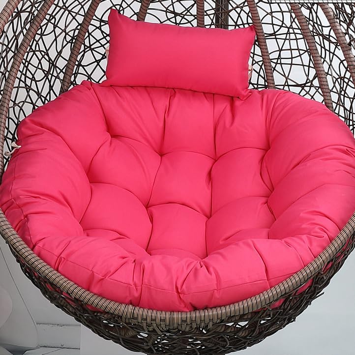 Seat Cushion for Hanging Chair, Comfortable Swing Chairs Cushions, Soft Patio Hanging Chair Cushion Pad for Outdoor Indoor Egg Hanging Basket Chair Egg Chair Cushion,rose red,120CM