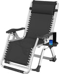 Adjustable Zero Gravity Lounge Chair with Wider Armrests & Cup Holder - Supports 200KG - Recliner for Outdoor/Indoor Relaxation (Black, Gray, Purple)