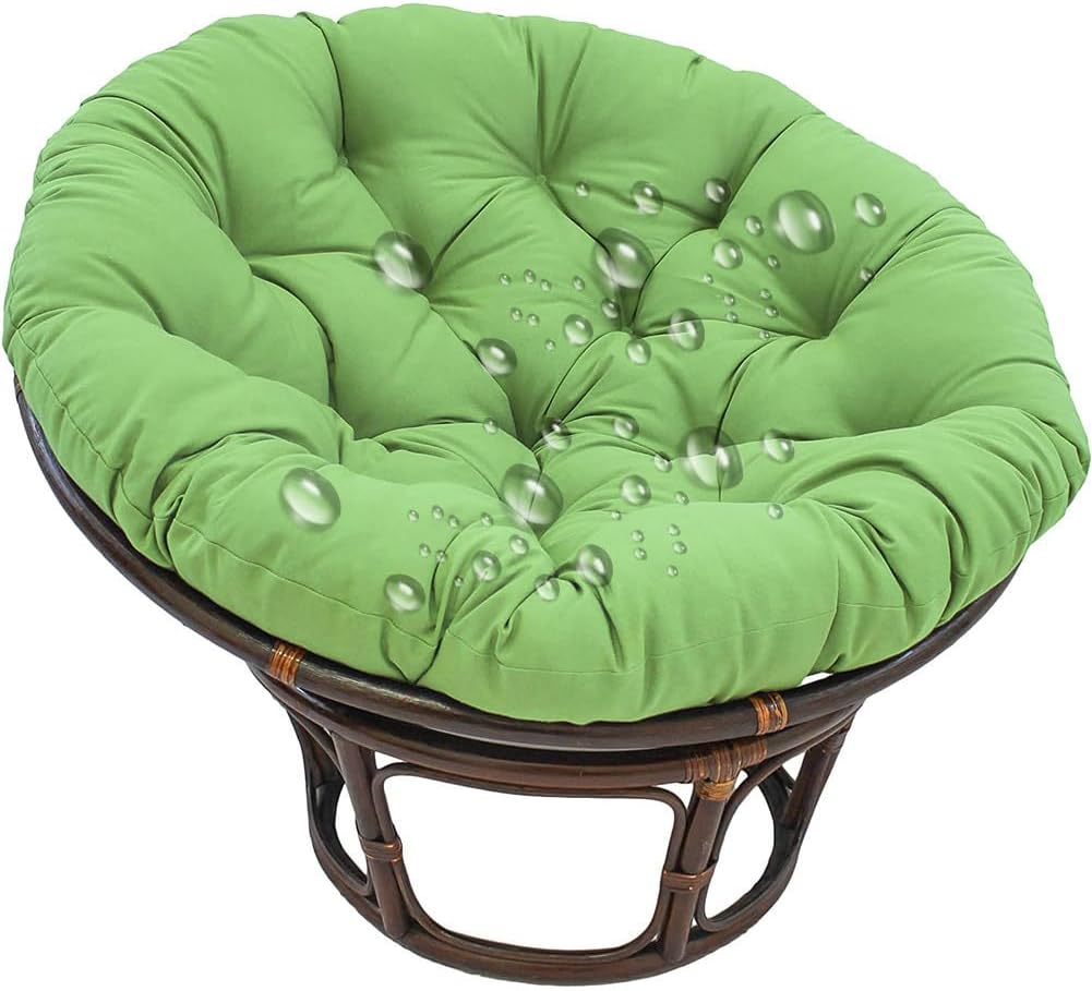 Waterproof Hanging Basket Chair Cushion Round Papasan Seat Pad Outdoor Indoor Rocking Chair Swing Cushions Polyester Soft Patio Hanging Chair Cushion Pad Furniture Recliner,green,150X110