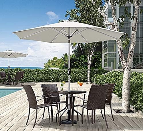 Parasol Umbrella Khaki Gazebo Patio Umbrella, Sun Protection Market Table Umbrella with Crank Handle and Push Button Tilt, for Deck Table